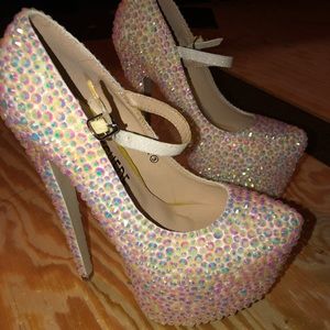 7 in Sequin Stilettos handmade & never been used